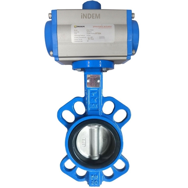 DN300 Wafer Tip EPDM Contal� Nikel Klapeli �ift Etkili Pn�matik Akt�at�rl� Kelebek Vana